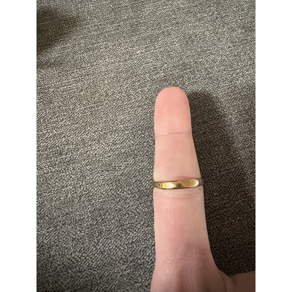1970's Ring Sapphire and Clear CZ Crystals 18k Yellow Gold Plated‎ Band - Picture 3 of 10